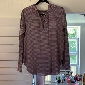 American Eagle Purple Striped Top